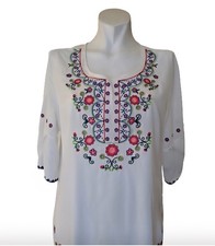 Women's TRADITIONAL Ukrainian Embroided BLOUSE, 100 Cotton, Size M