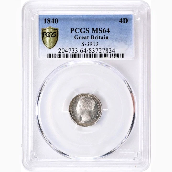 1840 Great Britain 4 Pence, Groat, PCGS MS 64, KM-731.1 - Image 3 of 4