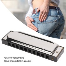 G Key Harmonica 10 Hole 20 Tone Mouth Organ Rust Corrosion Proof Portable Harmon