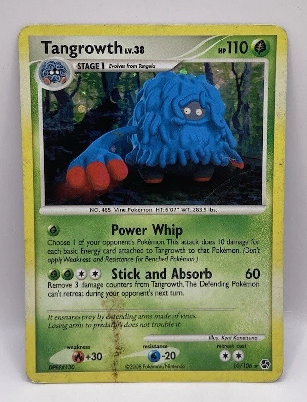 2008 Pokémon Tangrowth LV.38 10/106 Great Encounters Holo Rare