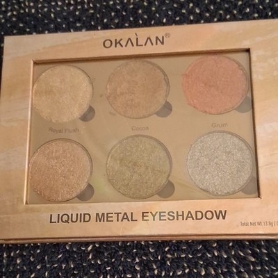 Okalan Liquid Metal Eyeshadow Palette Pressed Powder Royal Flush Cocoa Grum