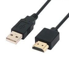 USB-A to HDMI Cable Male to Male Adapter Cord with USB Power Charging 1080P HD