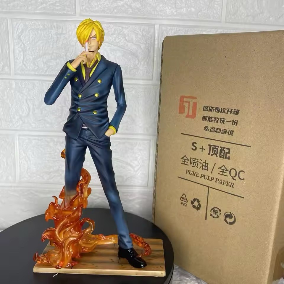 Figurine Sanji 25 cm statue One Piece costume bleu Diable Jambe en PVC