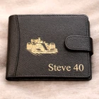 Personalised Formula Racing Car Motorsport Fan Mens Leather Wallet Engraved Gift