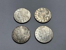 x4  Austria 10 Schilling Silver Foreign Coin lot