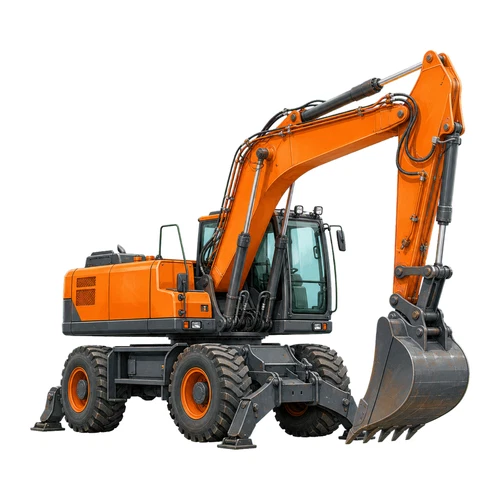 Construction Digger Wheeled Excavator Truck Self Adhesive Vinyl Sticker