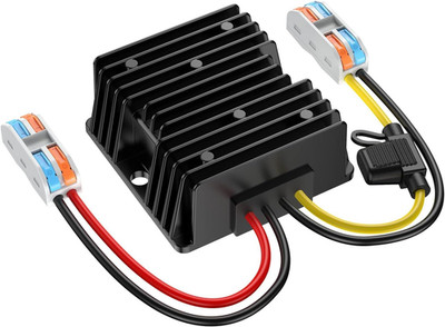 24V to 12V Converter 20A 240W with Fuse Waterproof and Wire Terminal Block, Step