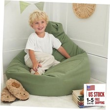 Stuffed Animal Storage Bean Bag Chair Cover for Kids - Easily Turn Sage