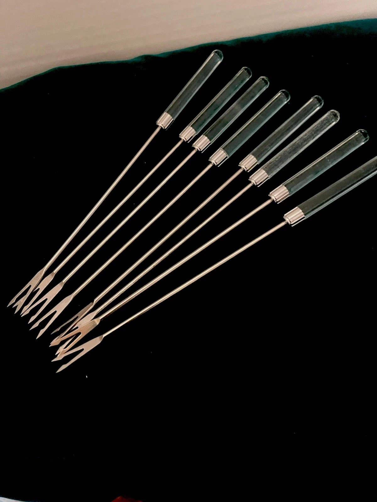 Vintage Stainless Steel (set of 8) Fondue/Dipping Forks Clear Acrylic handles
Opens in a new window