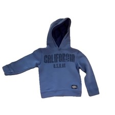Zara Boys Blue California Logo Fleece Hoodie Size 4/5