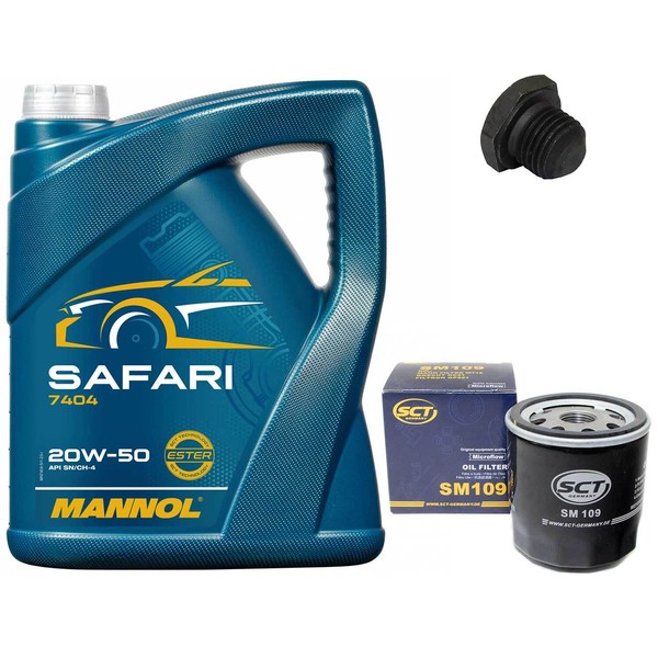 MotoröL Set 20W-50 5 Liter + ÖLfilter + ÖLablassschraube FüR Opel Omega A 2.4I-image