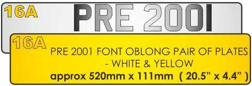 PAIR of UK OLD FONT Pre 2001 Classic Vintage Car Registration Number Plates 16A - Picture 2 of 2