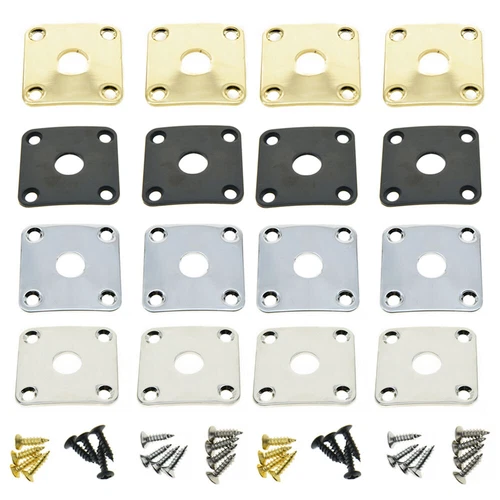 4xCurved Guitar Output Socket Cover Metal Jack Plate screws For Gibson Les Paul