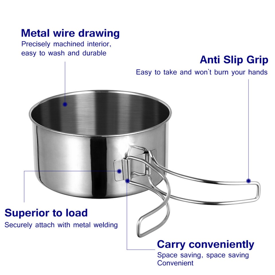 Portable Pan Handle Cooker Backpacking Gear Camping Equipment Outdoor