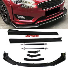 For Ford Focus 2000-2018 Front Bumper Lip Splitter Spoiler Strut Rods Glossy For Ford Focus 2000-2018 Front Bumper Lip Splitter Spoiler Strut Rods Glossy