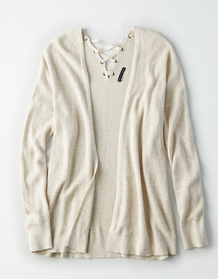 American Eagle Waffle Cardigan NWT American Eagle Open Front