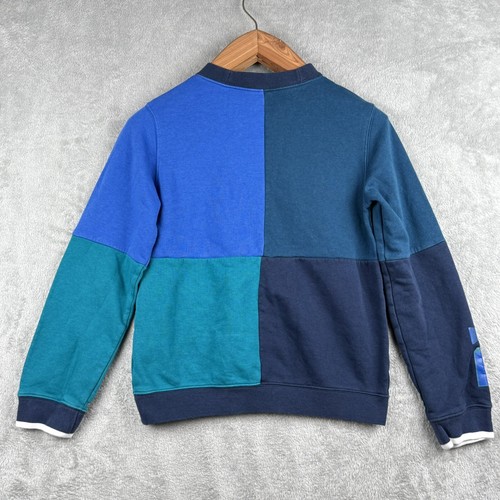 Nike Amplify Sweatshirt CD4 Youth L Blue Green Colorblock Crewneck Athleisure - Picture 2 of 9