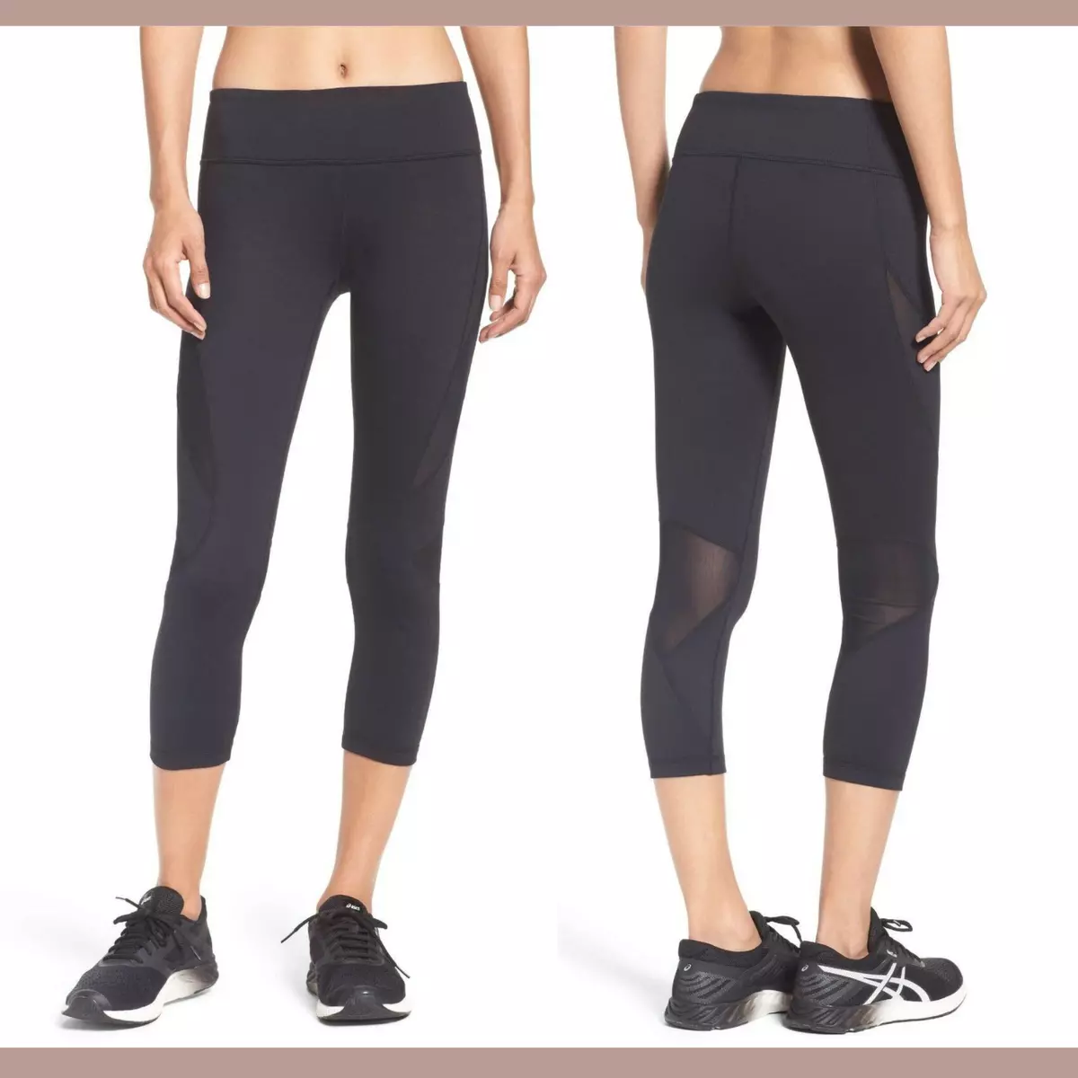 NWT Zella Power Splice Crop Capri Leggings in Black [SZ Small ] #B946