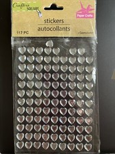 Stickers Crafts Hearts Small Shimmery/Gemstone