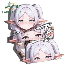 EARLFAMILY 5.1" Cute Frieren Eyes Slap Peeker Anime Car Decals Vehicle Stickers