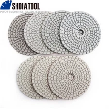7pcs 100mm Wet Diamond Polishing Pads 4" White Sanding Discs for Granite Marble