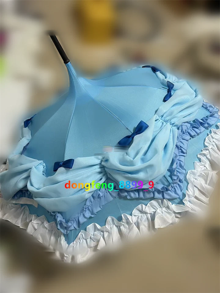 Violeta Evergarden Cosplay Pagoda Paraguas Azul Lolita Sombrillas Accesorios Halloween Foto 3 de 4