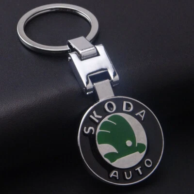 MARKENLOS Für ŠKODA Metall Geschenk- Schlüsselanhänger Auto Logo Silber Anhänger