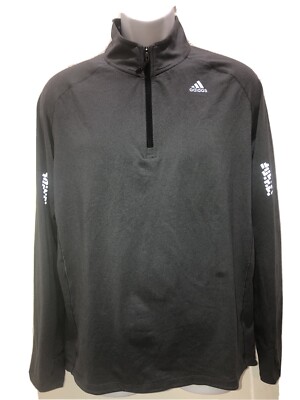 Adidas Climalite Energy Running 1/4 Zip Training Pullover Gray