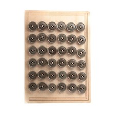 Card 36 vintage Czech round dark green sew through glass buttons 16mm