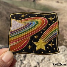 Saturn Comet Iron-On Sew-On Cloth Embroidered Patch Emblem Outer Space Applique