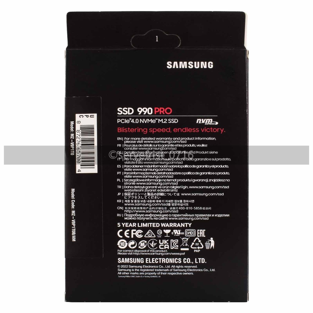 Samsung - 990 PRO 1TB Internal SSD PCle Gen 4x4 NVMe - MZ-V9P1T0B