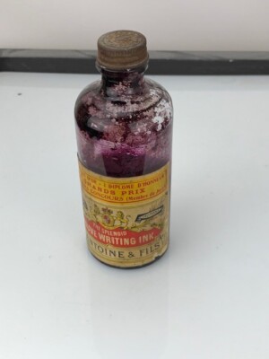 Antoine & Fils Mauve Writing Ink size 50 x 123 mm Made in France, with Ink (e413