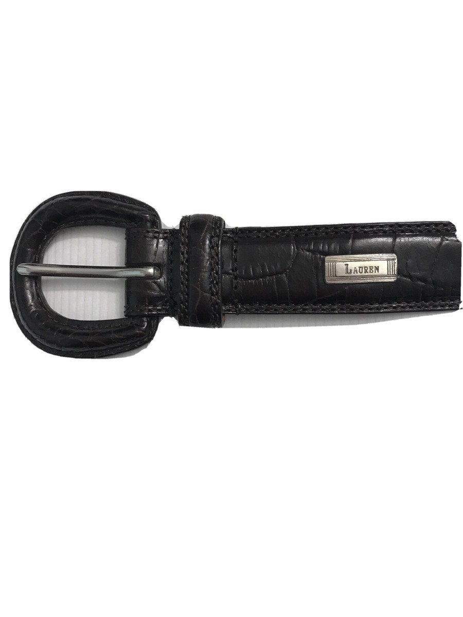 Lauren Ralph Lauren Leather Belt Genuine Croc Embossed Size  display picture 3
