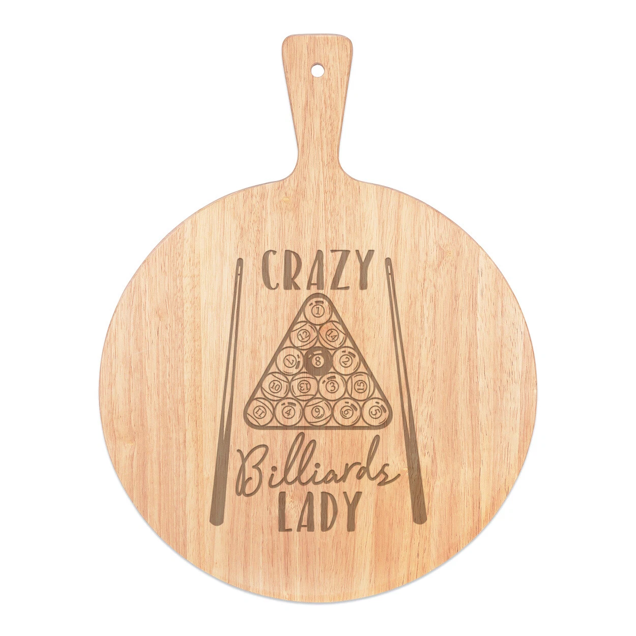 Crazy Billiards Lady Pizza Board Paddle Wooden Funny