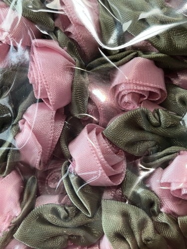 144 SATIN RIBBON ROSES Applique Sewing Bow Craft Choose your color NEW ROSEBUDS - Picture 8 of 26
