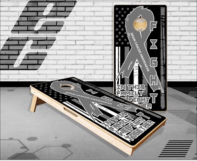 Brain Cancer Awareness Flag Cornhole Boards Bean Bag Toss Game