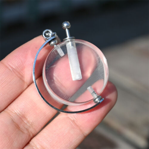1.4" Clear quartz perfume bottle Natural reiki crystal pendant reiki gift 1pc - Picture 4 of 10