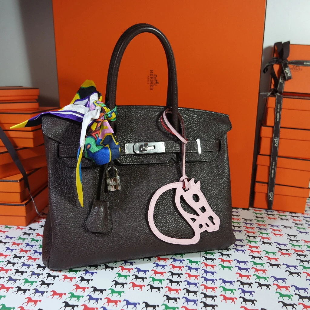 Acapulco Hermès Birkin 30 Togo PHW Dark red Leather ref.250099