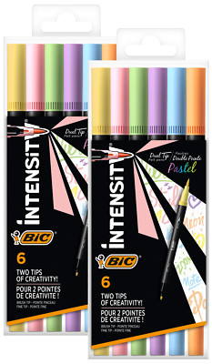 BIC Intensity Dual Tip Pastell-Filzstifte   versch. Farben, 12er Pack / 12 Stück
