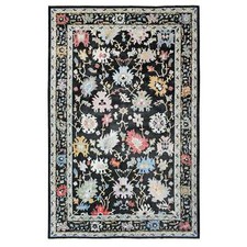 11'9" x 17'7" Black Afghan Angora Oushak Wool Hand Knotted Oversized Rug R73022