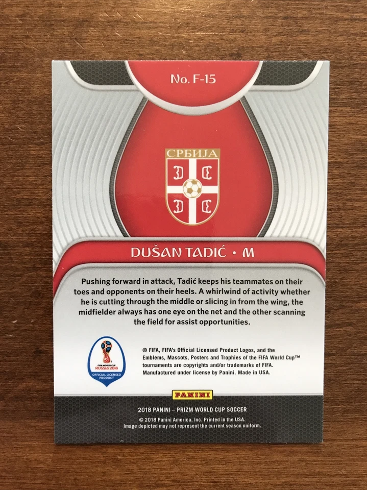 Dusan Tadic 2018 Prizm World Cup Fundamentals F-45 Serbia - Image 2 of 2