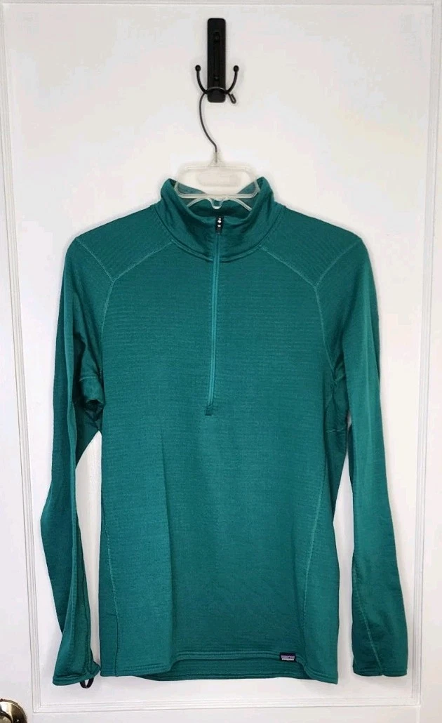 Patagonia Men's Capilene Thermal Weight Zip-Neck Long Sleeve Top Small Wavy Blue