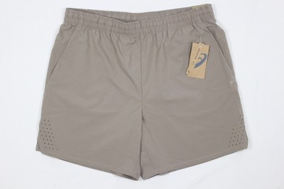 Asics Men's 7'' Woven Shorts Laser Cut Running Gym XL Brown Reflective Unlined