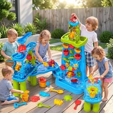 Extra Large Water Table with Waterfall Track Kids Summer Rain Shower Splash Pond