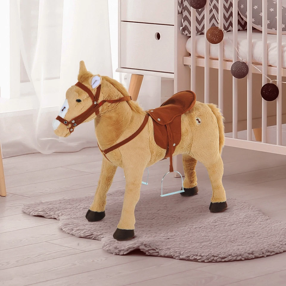 HOMCOM Reitpferd Plüschpferd Spielpferd Kinderpferd mit Sound Sitzhöhe 48cm - Bild 2 von 4