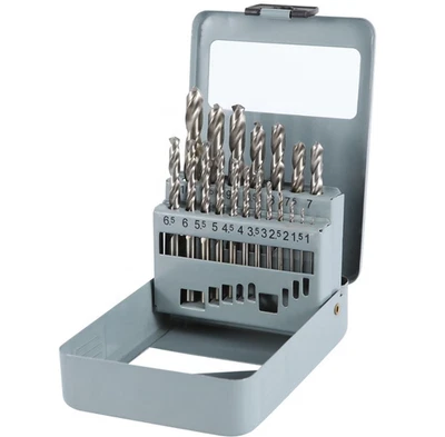 KRAFTWELLE 25 tlg HSS Metallbohrer 1-13mm Spiralbohrer 135° Stahl Bohrerset Box