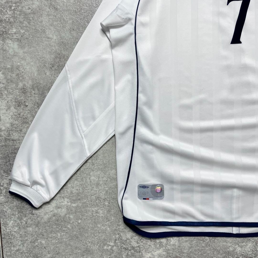 2001-2003 England Long Sleeve Jersey Beckham #7 Size M Authentic