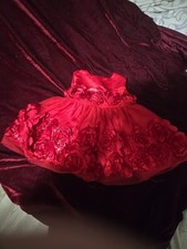 holiday Edition Forma Baby’s Dress Red Velvet Ruffle 0/3 months First Christmas