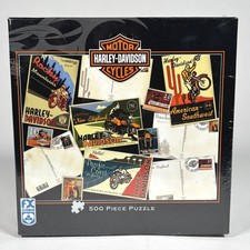 Harley-Davidson Destinations 500 Piece Puzzle FX Schmid 81347 Vintage Postcards