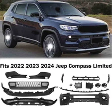 Complete Front Bumper Cover Kit with Fog Lamp For 2022-2024 Jeep Compass